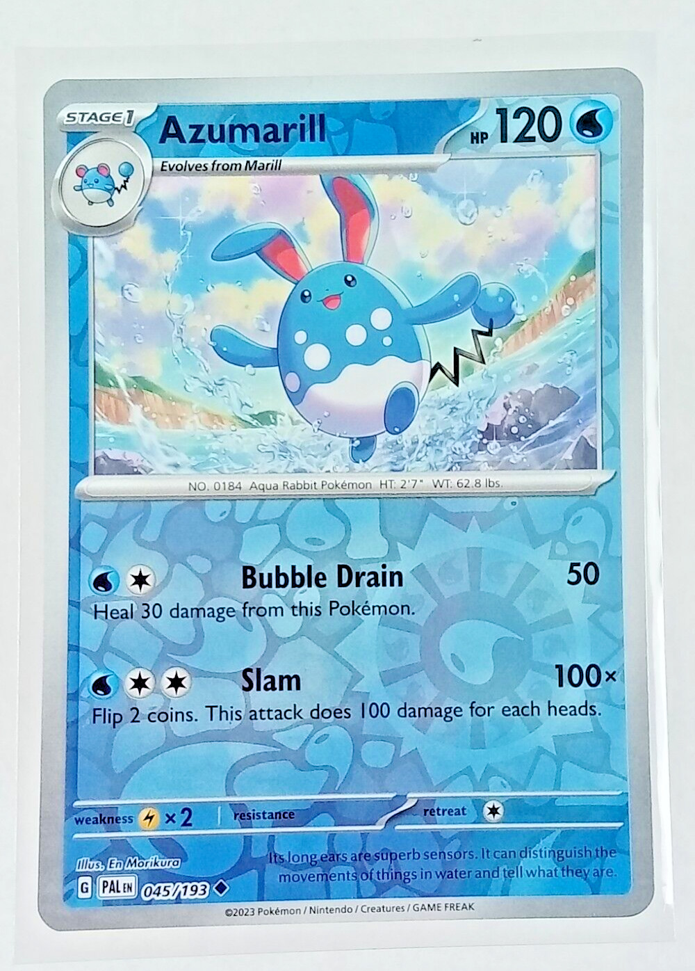 Azumarill 45/193 Paldea Evolved Reverse Holo Pokémon Card 2023
