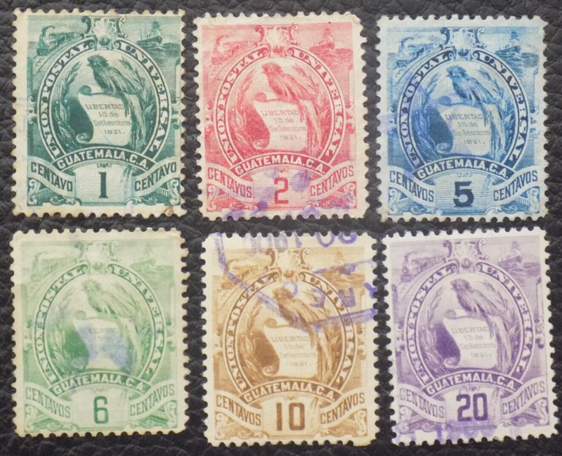 Guatemala Stamps SC 99-104 used 1900-02
