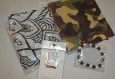 Pawz Dog Lover 4 Piece Accessory Bundle Pack Bandanas Necklace Bracelet