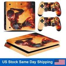 Vinyl Skin Decal Sticker For Sony Playstation PS4 Slim Console and 2 Controllers
