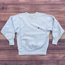 Vtg 90s CHAMPION Heather Gray REVERSE WEAVE Crewneck MEDIUM Sweatshirt USA Logo