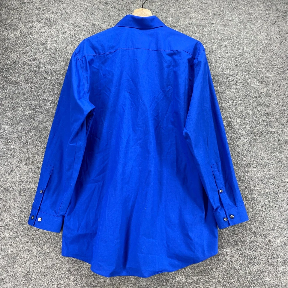 Camisa J. Ferrar Hombres L Grande Azul Cuello Abotonado Manga Larga Calce Ajustado Informal Foto 2 de 4