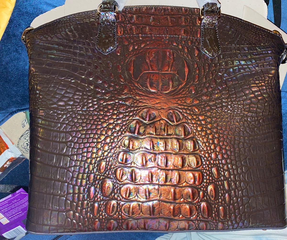 BRAHMIN Black Pearl Ombré Ombre IRIDESCENT Large Duxbury Leather