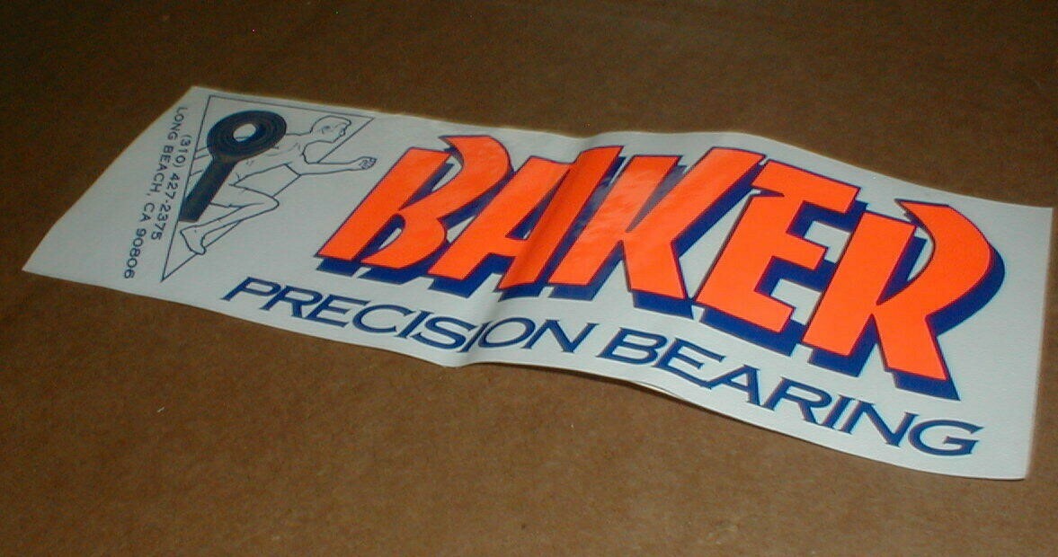 Baker Precision Bearing Hot Rod Drag Racing Decal Sticker Long Beach CA ...