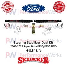 Skyjacker Steering Stabilizer Black Dual Kit 4-8.5" Lift For F-250 / 350 SD 4WD