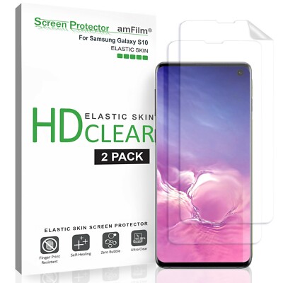 amFilm Samsung Galaxy S10 / S10+ / S10e TPU Screen Protector Film (2 Pack)