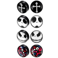 Men Women 10MM Magnetic Black Circle Stud Earrings Clip On Fake Ear Plugs Gauges