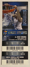 KU Jayhawks vs West V Basketball Ticket Stub KU Wins 11th Straight Big 12 Title