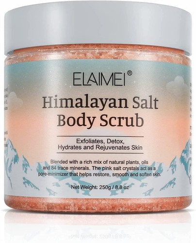 Himalayan Salt Body Natural Exfoliating Scrub with Lychee Oil for Acne Cellulite - Picture 2 of 10