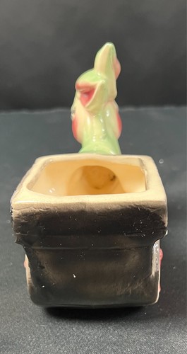 Shawnee Pottery Company Pale Green Donkey with Black Cart Planter 1950s Vintage - Picture 4 of 10