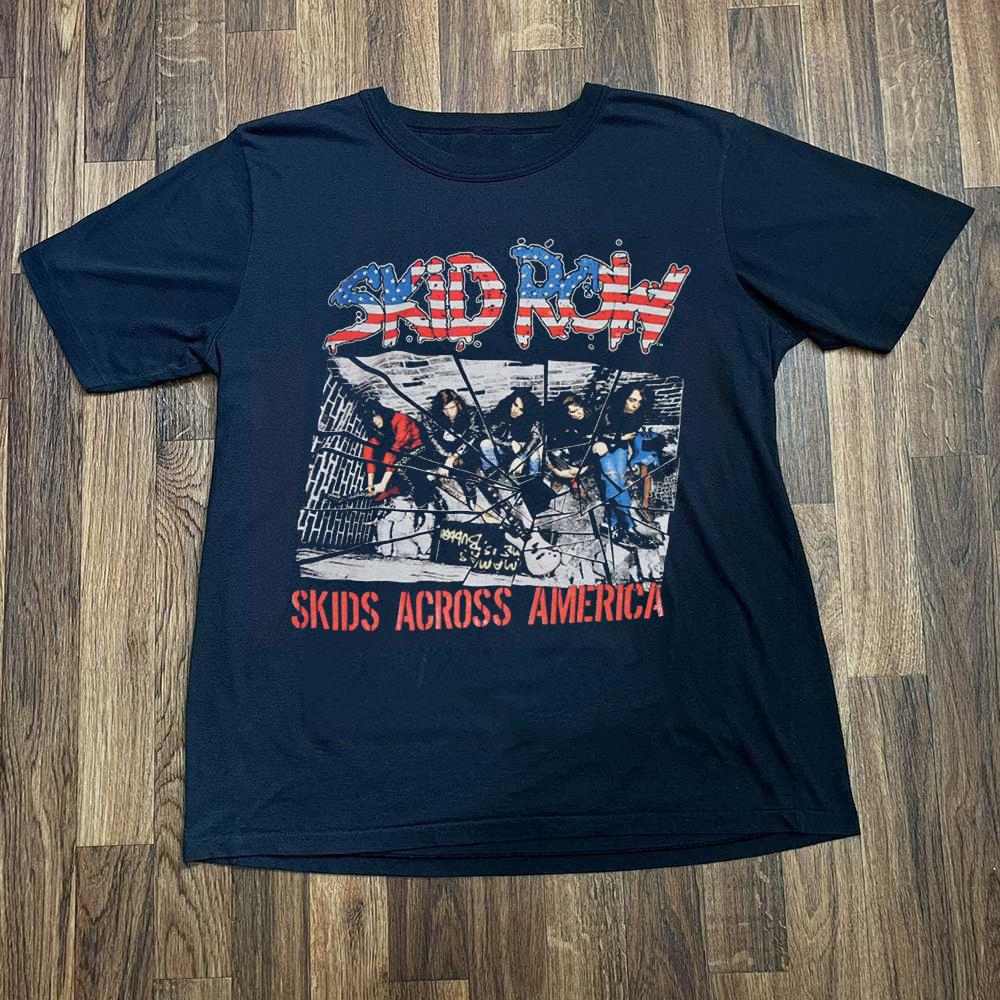FILA T shirt Skid Row Skids Across America taglia intera S 5XL