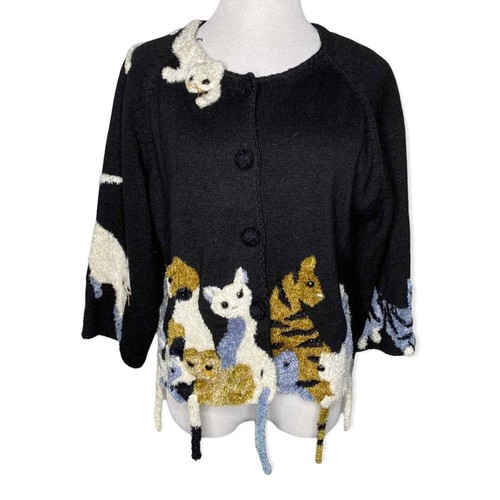Crazy Cat Lady Sweater Cardigan Size 