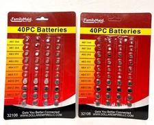 2x 40pcs of Assorted Batteries, Super Alkaline Set, Watch, Calculators, Cameras