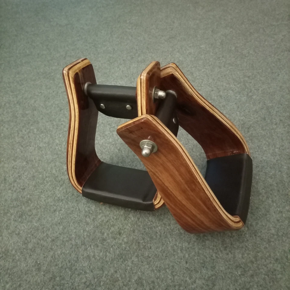正品西部木制皮革覆盖 3.0 英寸 Roper 马鞍 Stirrups — 第 3/4 张图片