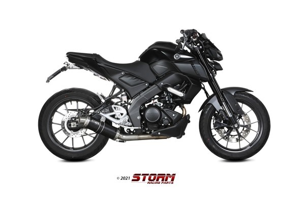 Storm GP Auspuff Komplettanlage Schwarz Passend FüR Yamaha MT-125 2020-2024-image