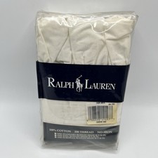 Ralph Lauren Avery White European Pillow Sham Ruffle Damask 26x26 Vintage 1987