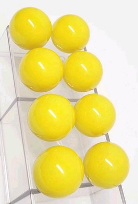 Vintage Retro Yellow Gloss Ceramic Knobs w/Hardware NOS Hickory Hardware - 8