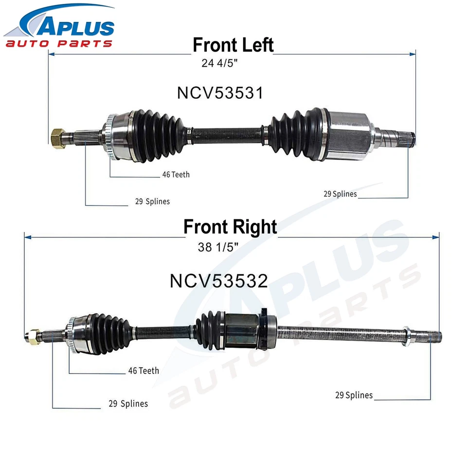 CV Axle Shaft Front Left & Right for 1995-99 Nissan Maxima 1996-99 INFINITI I30 - Image 2 of 4