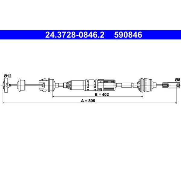 Seilzug KupplungsbetäTigung Ate 24.3728-0846.2 FüR Peugeot 406 Break-image