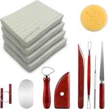 Non-Drying Oil-Based Modeling Clay With Tools - 2.6 Pounds, White