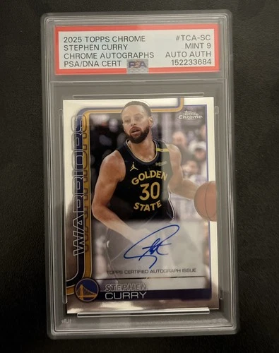 2025 Topps Chrome Stephen Curry Chrome Autographs (PSA 9)