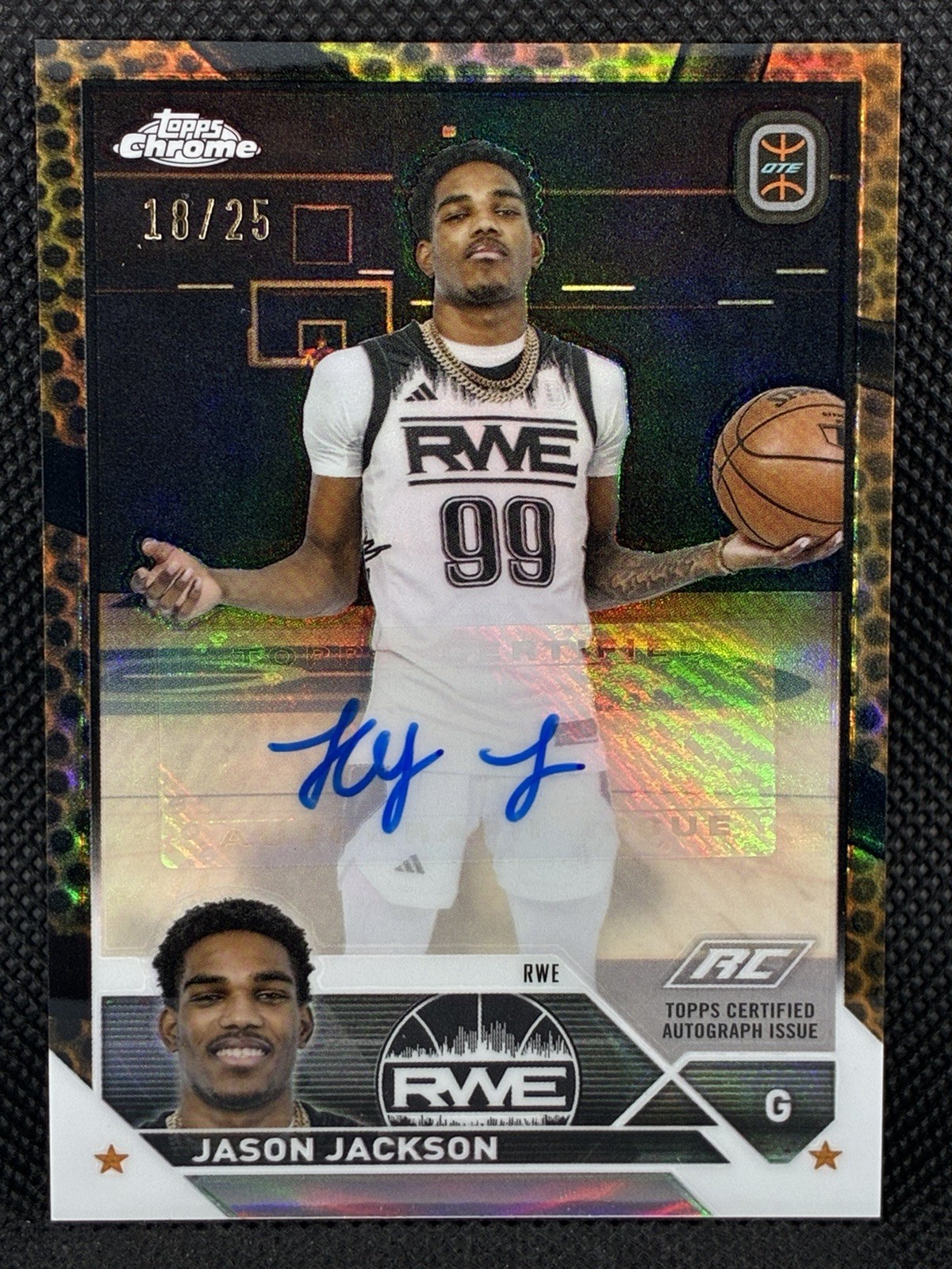 2023-24 Topps Chrome OTE Basketball Jason Jackson RC Auto /25 Orange Basketball