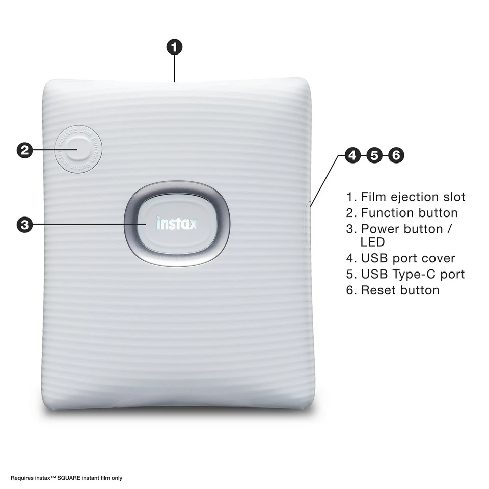 Fujifilm 600024643 instax Square Link Printer, White - Image 2 of 3