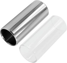 Pack of 2 Guitar Slides Set, 60mm Glass Slide and Stainless 2pcs