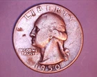 1950-S WASHINGTON QUARTER  FINE **502-6