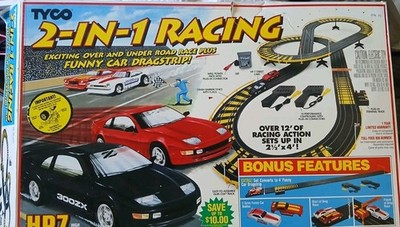 Tyco 6206 BLACK HP7 Nissan 300ZX  Slot Car Set With Red Black & Funny  Rare