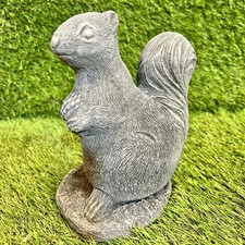 Concrete Squirrel With Nut Stone Outdoor Garden Ornament Frost Protected