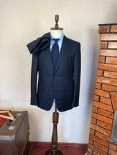 Tuta geometrica Pal Zileri blu scuro lana cotone revers a punta 42, EU 52 W36 L27