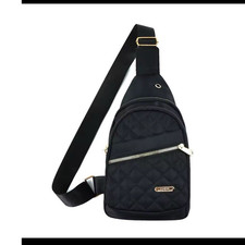 Black Quilted Crossbody Sling Bag Adjustable ...