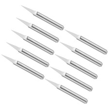 10pcs 0.1mm Tip 1/8" Shank 15 Degree 2-Flute Engraving Carving V Groove Bit