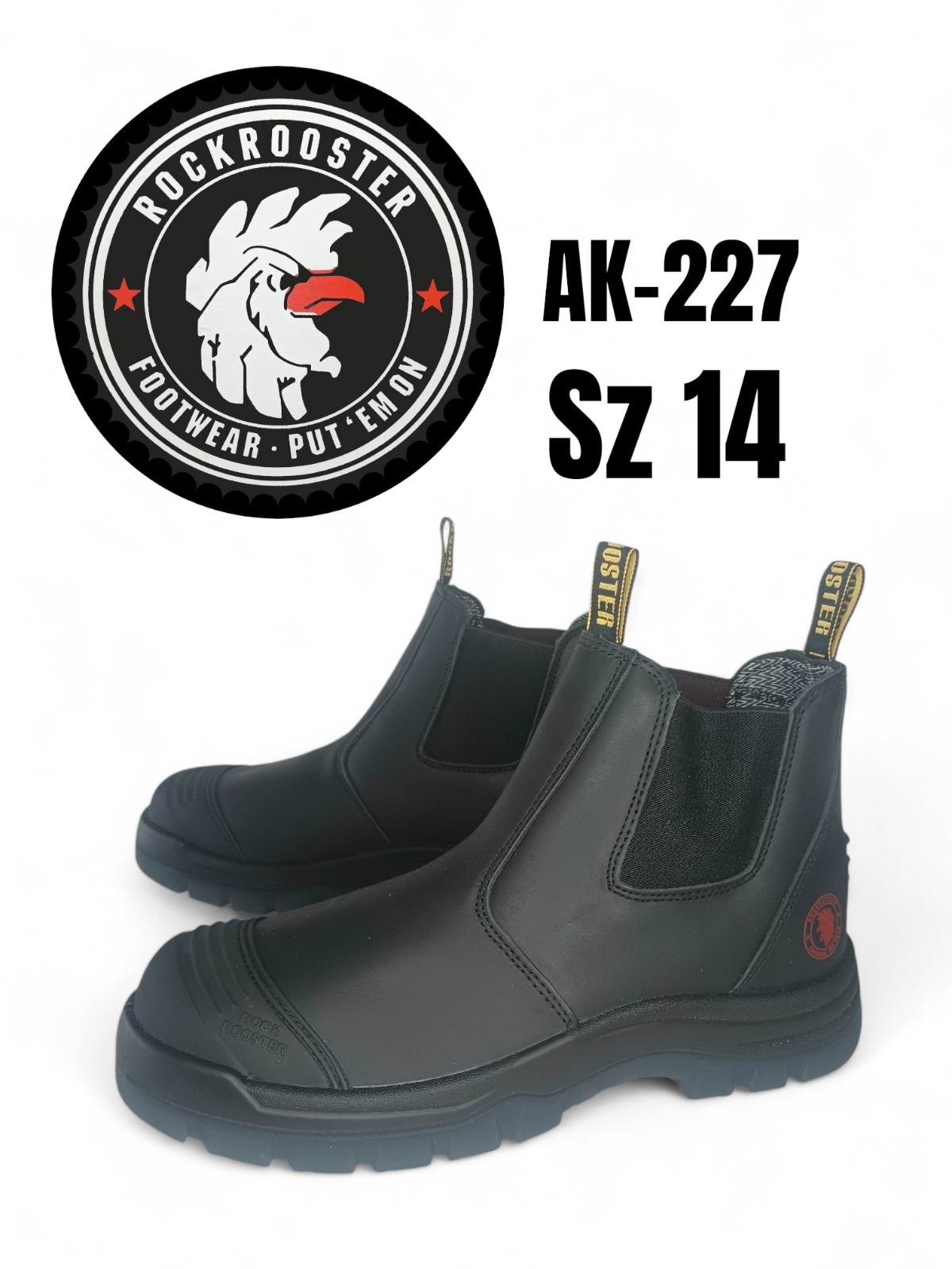 Nuevas botas Rockrooster 6" punta de acero AK-227 Bakken negras EE. UU. 14 resistentes al aceite/deslizantes
