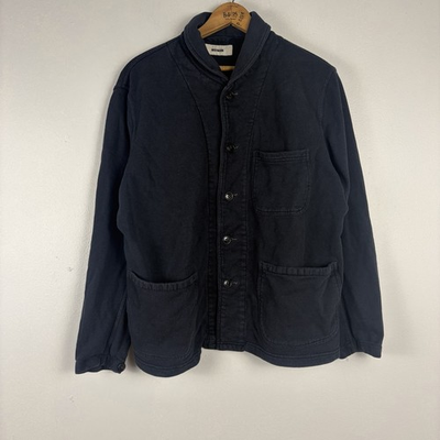 #ad Buck Mason Chore Coat 100% Cotton Cardigan Shawl Collar Black Medium Barn $109.98