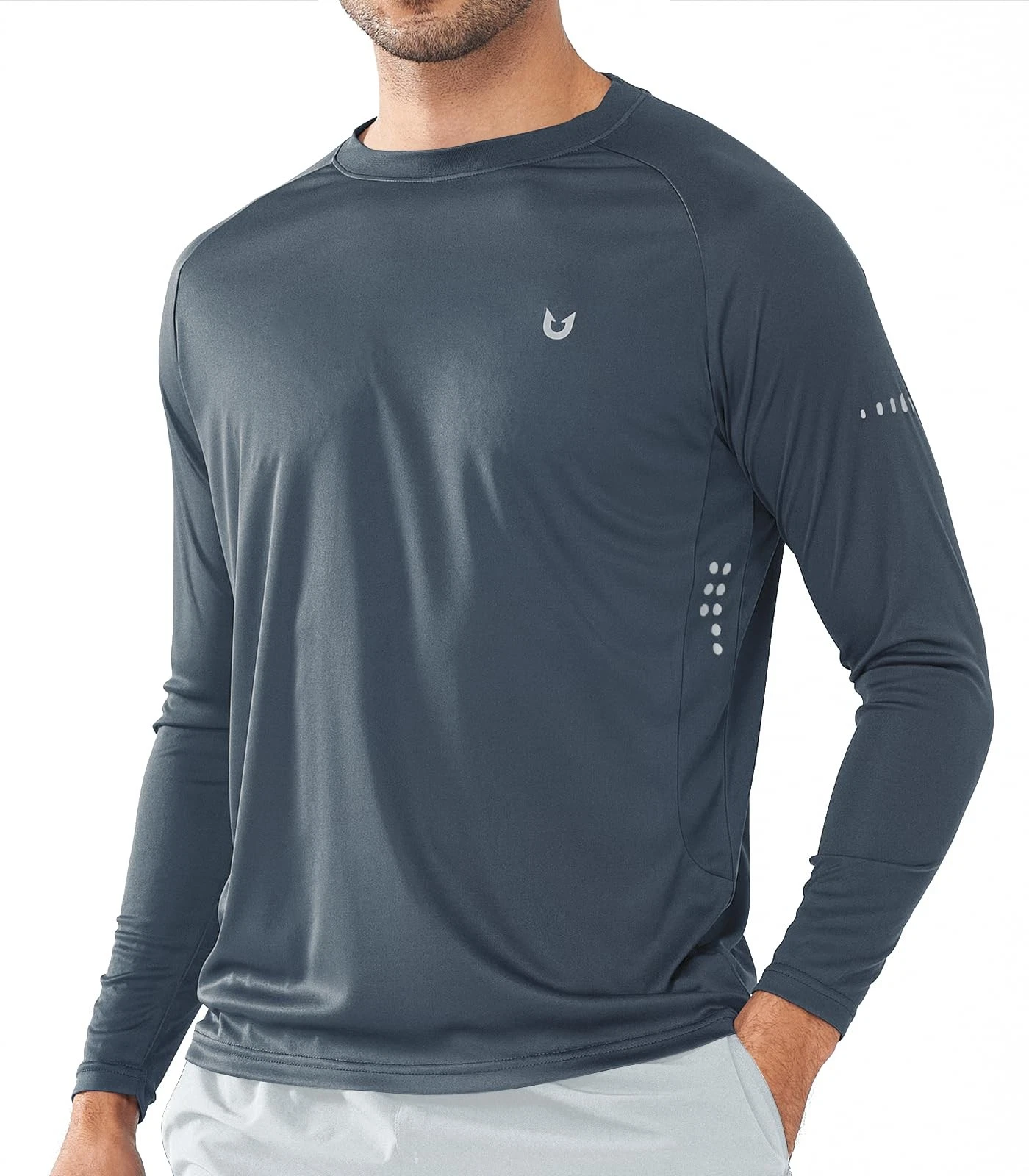 Men's Sun Protection UPF 50+ Shirts Long Sleeve Running Workout Athletic Gym ...