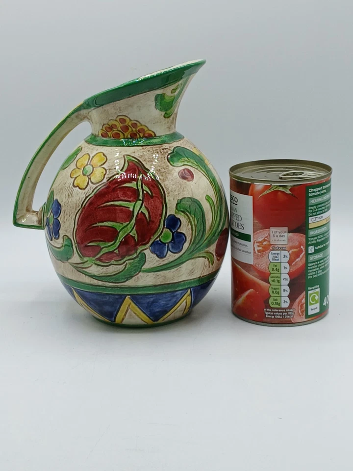 A vintage FALCON WARE POTTERY Art Deco jug / pitcher, Sanora range, handpainted - Image 2 of 4