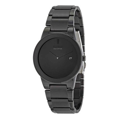 Citizen Axiom Eco Drive Black Dial Black Ion-plated Men's Watch AU1065-58E