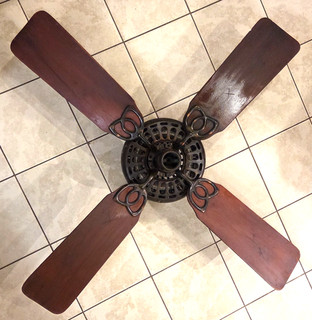 Antique ca.1901 791723 GENERAL ELECTRIC 52" 4 Blade JAPANNED Ceiling FAN
