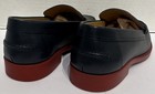 HERMES Navy Blue Leather DUKE Loafers Shoes Moccasin Red Rubber Soles Box Bag 41 — photo 5
