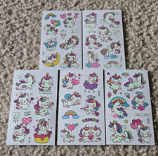 Unicorn Temporary Tattoos Glow in the Dark 5 Sheets Fun Kids Girls Rainbow Horse