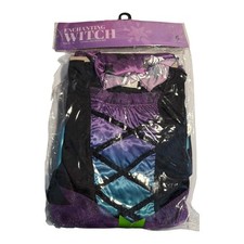 Enchanting Witch Costume Girls Size 10-12 Hat Dress Belt Halloween Outfit