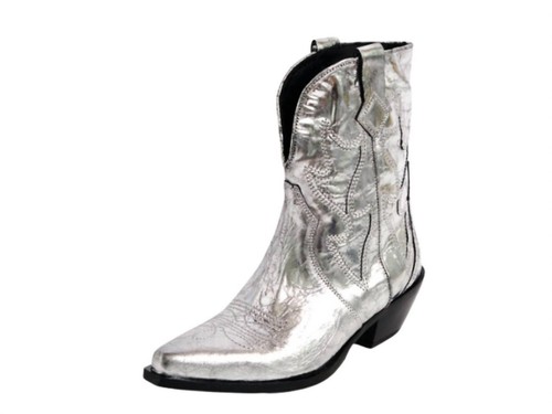 Free People Women's Way Out West Cowboy Boots Pewter Metallic | eBay