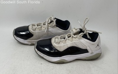 Nike Boys Air Jordan 11 CMFT Low White Black Lace-Up Sneaker Shoes Size 5Y
