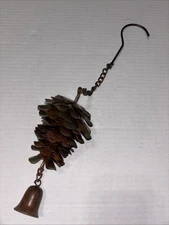 Antique Pine Cone Hanging Rain Chime, Sturdy Reliable Metal Beautiful Sound Deco