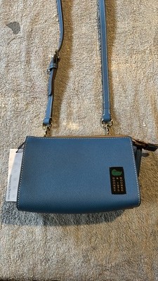 Dooney & Bourke Janine Blue Small Crossbody Bag Zip Closure Adjustable Strap
