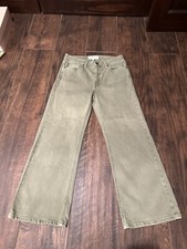 The GREAT The Riderette Jeans Green Made In USA Wide Leg 27