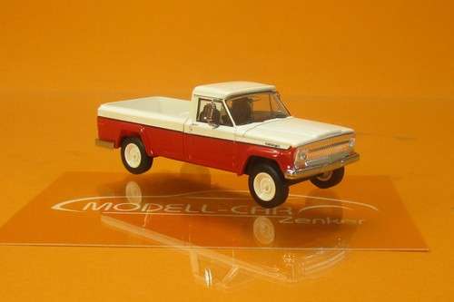 Brekina 19813 Jeep Gladiator B weiss/rot Bj.1968 1:87 NEU Modellauto - 第 1/2 張圖片
