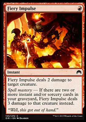 MTG FIERY IMPULSE GERMAN EXC - FEURIGER IMPULS - GOLD - MAGIC